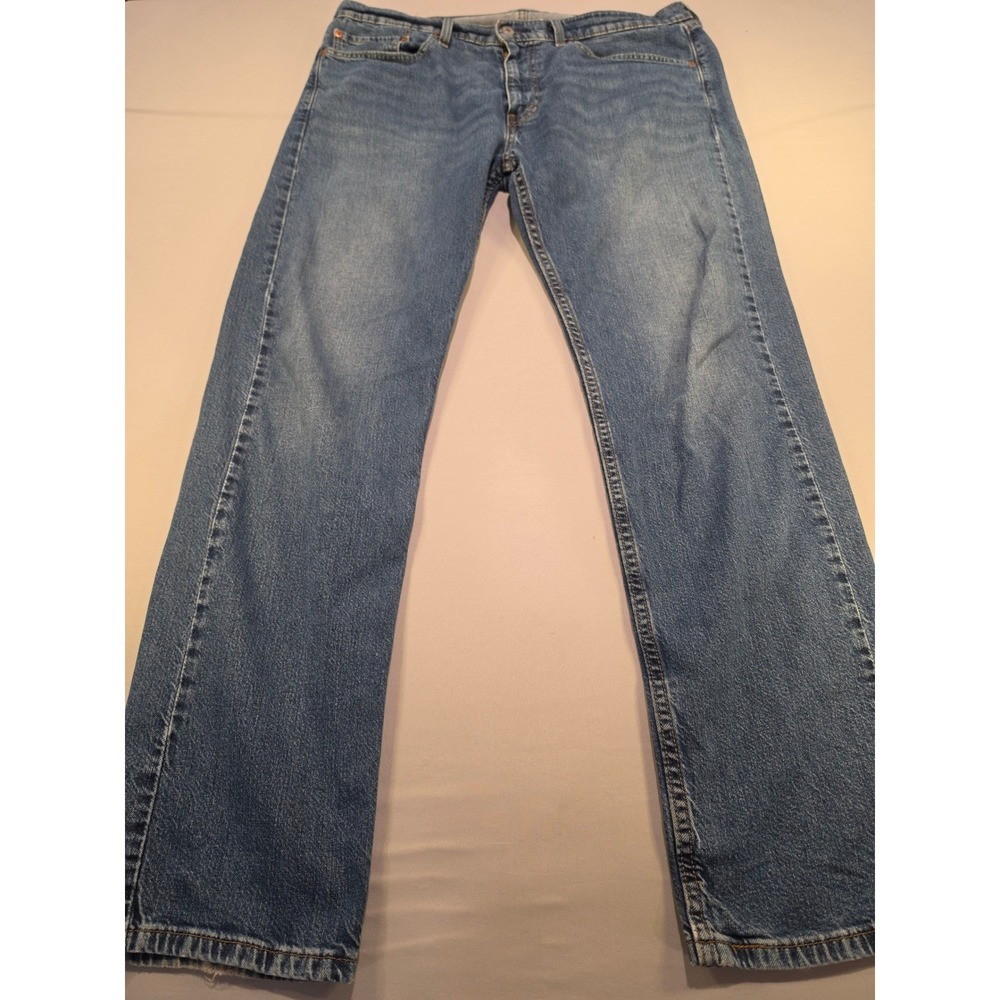 Levis 505 Regular Fit Straight Leg Jeans Mens 36x32 Medium Wash Blue Denim